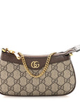 GG Supreme Monogram Textured Dollar Calfskin Mini Ophidia Chain Bag Beige Ebony