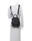 Nylon Small Crossbody Rucksack Backpack Black