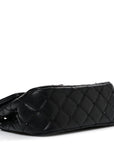 Lambskin Quilted Beaded Extra Mini Rectangular Flap Black
