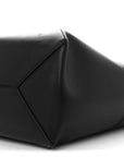 Shiny Calfskin Medium Puzzle Fold Tote Black