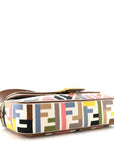 Canvas Ricamo Vitello King FF Multicolor Embroidered Baguette Grezzo Multicolor Gianduia