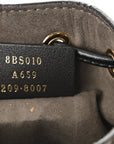 Vitello Liberty F is FNDI Bi-Color FF 1974 Embossed Mini Mon Tresor Bucket Bag Maya Black