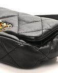 Goatskin Quilted CHNL 19 Waist Bag Black