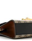 GG Supreme Monogram Calfskin Small Padlock Shoulder Bag Beige Black Cuir