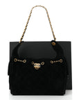 Suede Quilted Small CHNL 25 Handbag Black