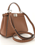 Cuoio Romano Selleria Bi-Color Mini Peekaboo Iconic Satchel Mou Milk