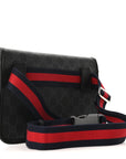 GG Supreme Monogram Web Slim Belt Bag Black Grey