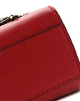 Calfskin Crystal Star Embroidered Small Padlock Shoulder Bag Hibiscus Red
