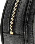 Textured Calfskin Web Ophidia Round Wrist Wallet Black
