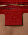 GG Supreme Monogram Medium Padlock Tote Hibiscus Red