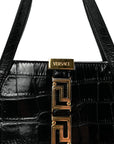 Calfskin Crocodile Embossed Small Greca Goddess Shoulder Bag