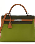 Fjord Togo Tri-Color Kelly Retourne 32 Vert Anis Gold Vert Olive