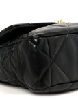 Goatskin Quilted Large CHNL 19 Flap Black