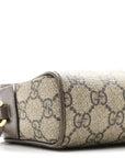 GG Supreme Monogram Textured Calfskin Super Mini Ophidia Shoulder Bag Beige Ebony New Acero