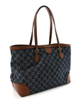 New Denim GG Monogram Medium Ophidia Shopping Tote Blue Tea Cuir