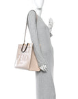 Vitello King Plexiglass Logo Embossed Medium FNDI Sunshine Shopper Tote Poudre