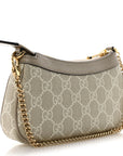 GG Supreme Monogram Textured Dollar Calfskin Web Mini Ophidia GG Handbag Beige Mystic White Oatmeal