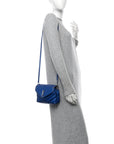 Metallic Calfskin Y Quilted Monogram Toy Loulou Crossbody Bag Blue Royal