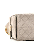 Suede Quilted Medium CHNL 25 Handbag Grey