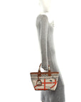 H Plume Canvas Swift Printed Quadrige au Fil Steeple 25 Bag Gris Beige Ecru Beige Gold