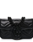 Calfskin Matelasse Monochrome GG Marmont Chain Belt Bag Black