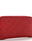 Nappa Intrecciato Zip Around Wallet Red