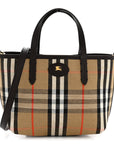 Grainy Calfskin Mini Reversible Tote Peat Sand