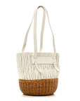 Nappa Matelasse Wicker Basket Bag White Miele