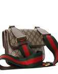 GG Supreme Monogram Web Small Neo Vintage Double Flap Messenger Bag Beige New Acero