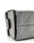 Metallic Caviar Quilted Mini CHNL 25 Handbag Anthracite