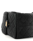 Washed Denim Quilted Small CHNL 25 Handbag Black