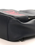 X SHAWN STUSSY Grained Calfskin Ox Head Crossbody Backpack Navy Blue