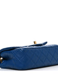 Lambskin Quilted Pearl Crush Mini Rectangular Flap Blue