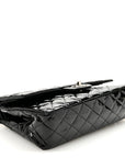 Patent Quilted Medium Double Flap Black
