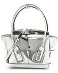 Mirror Laminated Nappa Maxi Intrecciato Mini Arco Silver