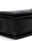 Calfskin Quilted New Medium Boy Flap Black