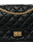 Aged Calfskin Quilted 2.55 Reissue 227 Flap Black