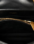 Calfskin Y Quilted Monogram Small Loulou Chain Satchel Black