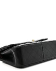 Lambskin Quilted Jumbo Double Flap Black
