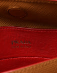 Saffiano Cuir Medium Double Bag Caramel Fuoco