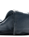Chevre Silver Metallic Edge Hardware Mini City Bleu de Minuit