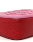 Dollar Calfskin Bi-Color Small Soho Disco Bag New Rosette Hibiscus Red