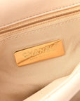 Goatskin Quilted Medium CHNL 19 Flap Light Beige
