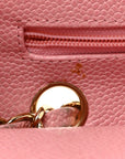Caviar Quilted Medium Double Flap Light Pink
