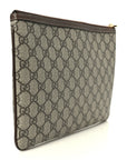 GG Supreme Monogram Large Ophidia Pouch Clutch Brown