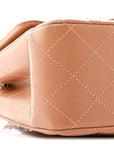 Lambskin Quilted Mini Square Flap Brown