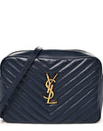 Calfskin Matelasse Monogram Lou Camera Bag Deep Marine