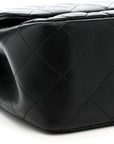 Lambskin Quilted Jumbo Double Flap Black