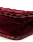 Velvet Tweed Quilted Medium Boy Flap Burgundy