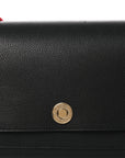 Grainy Calfskin Note Crossbody Bag Black